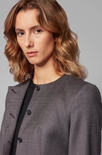 Hugo Boss Collarless slim-fit jacket Patterned | BQDnR0qz