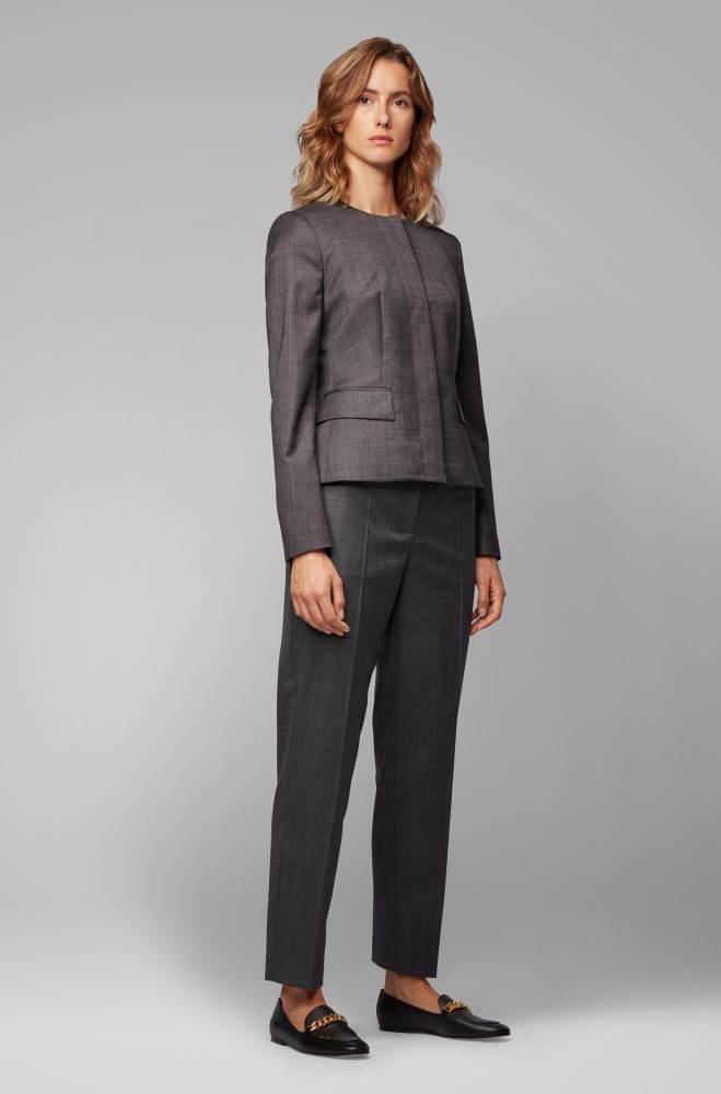 Hugo Boss Collarless slim-fit jacket Patterned | BQDnR0qz