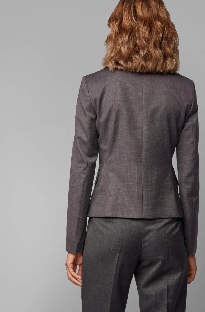 Hugo Boss Collarless slim-fit jacket Patterned | BQDnR0qz