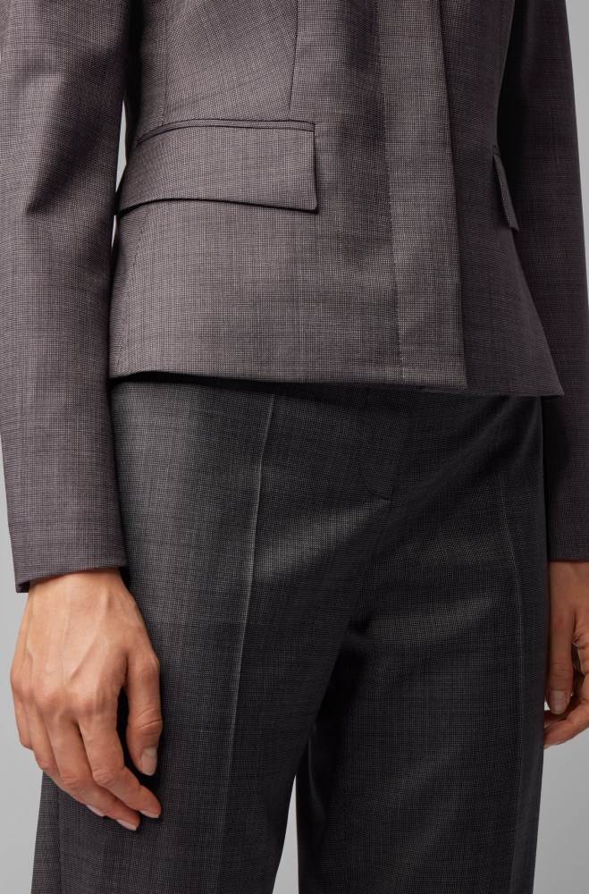 Hugo Boss Collarless slim-fit jacket Patterned | BQDnR0qz