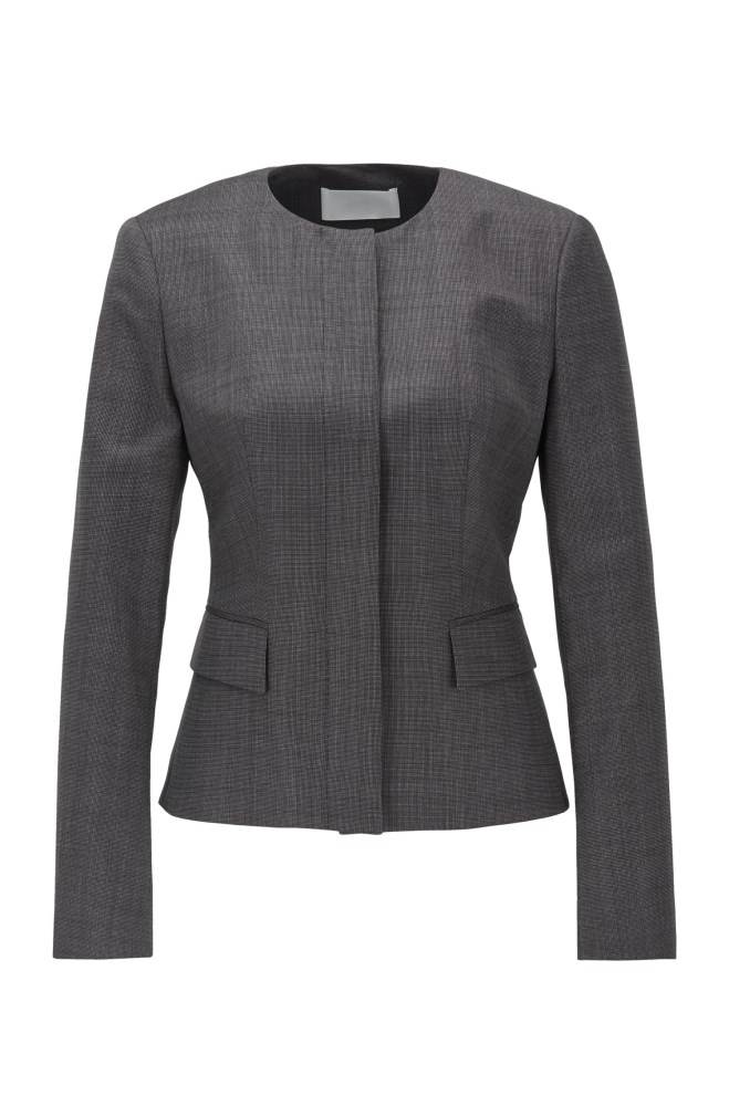 Hugo Boss Collarless slim-fit jacket Patterned | BQDnR0qz