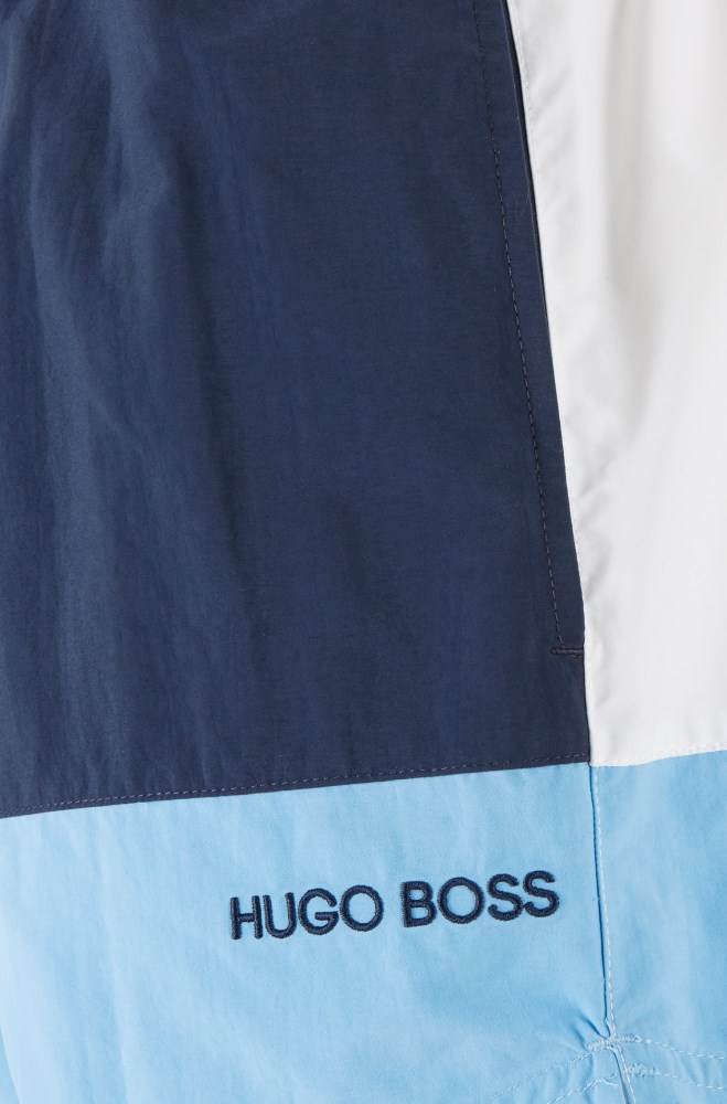 Hugo Boss Colour-block swim shorts Lyse Blå | 1E3W2TQl