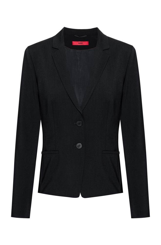 Hugo Boss Kort-length jacket Svarte | 3E6XWa2t