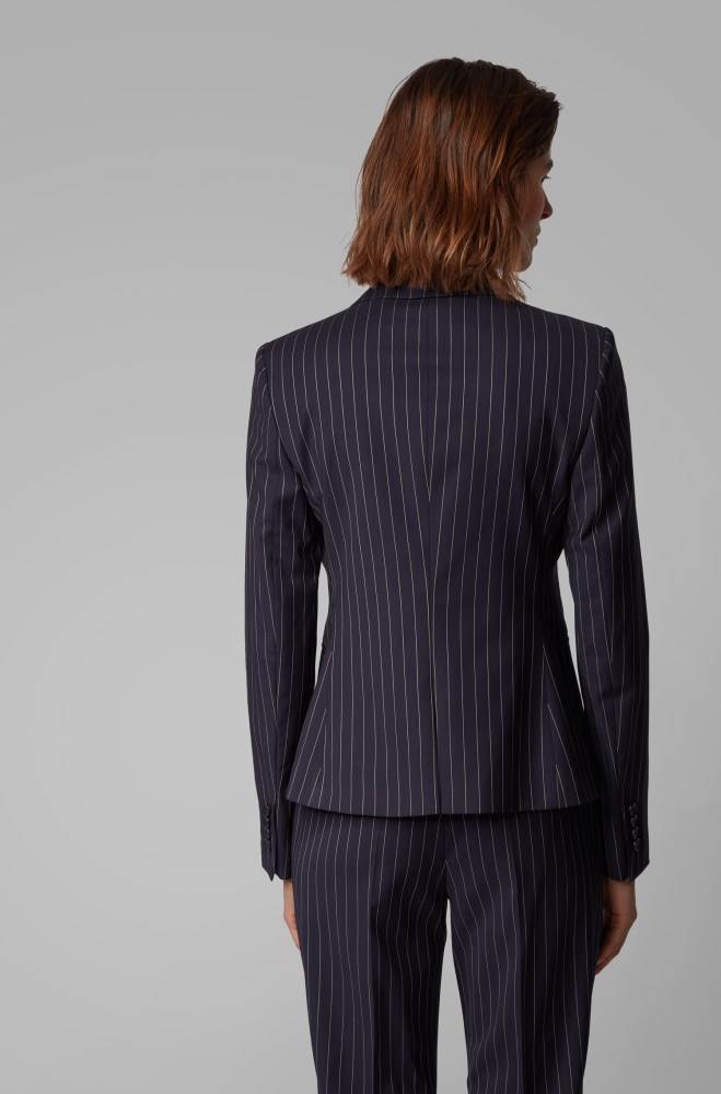 Hugo Boss Pinstripe regular-fit jacket Mørke Blå | gYK1ND1T