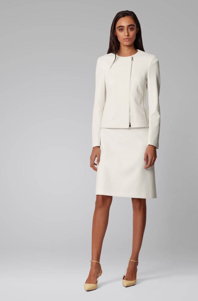 Hugo Boss Regular-fit jacket Hvite | SXtrRxgS