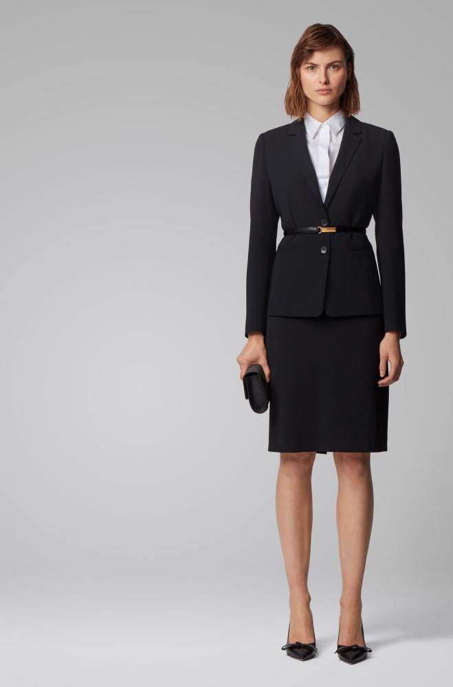 Hugo Boss Regular-fit jacket Svarte | j9UpyuJa