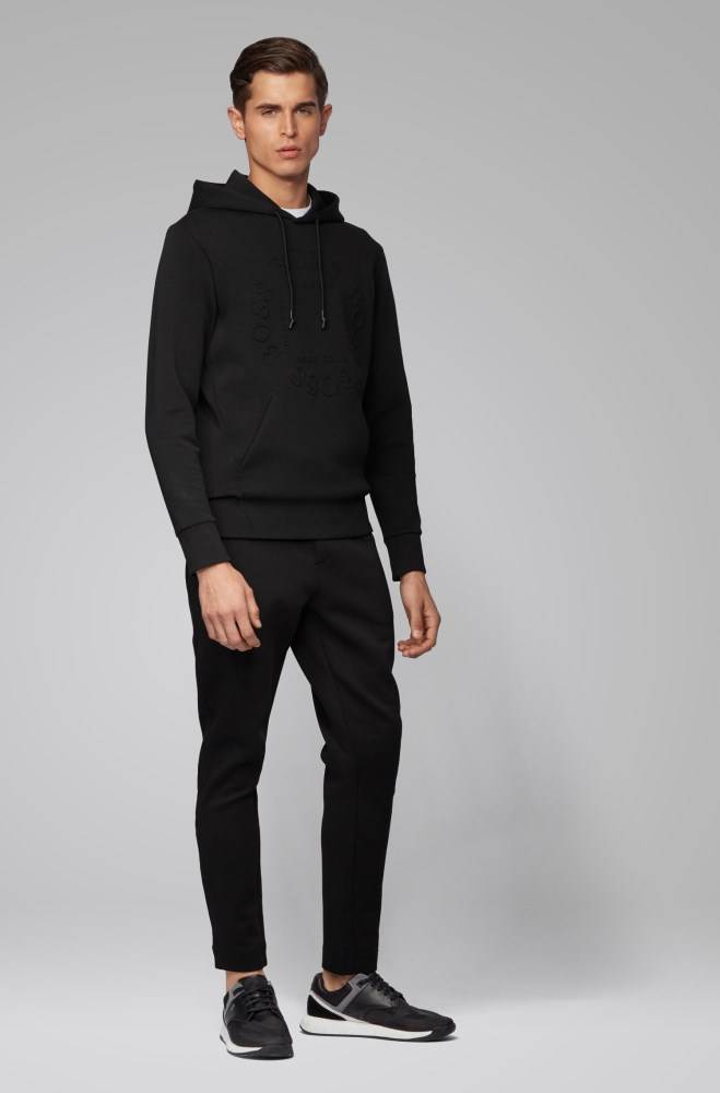 Hugo Boss Regular-fit jogging trousers Svarte | VkpT8NPe