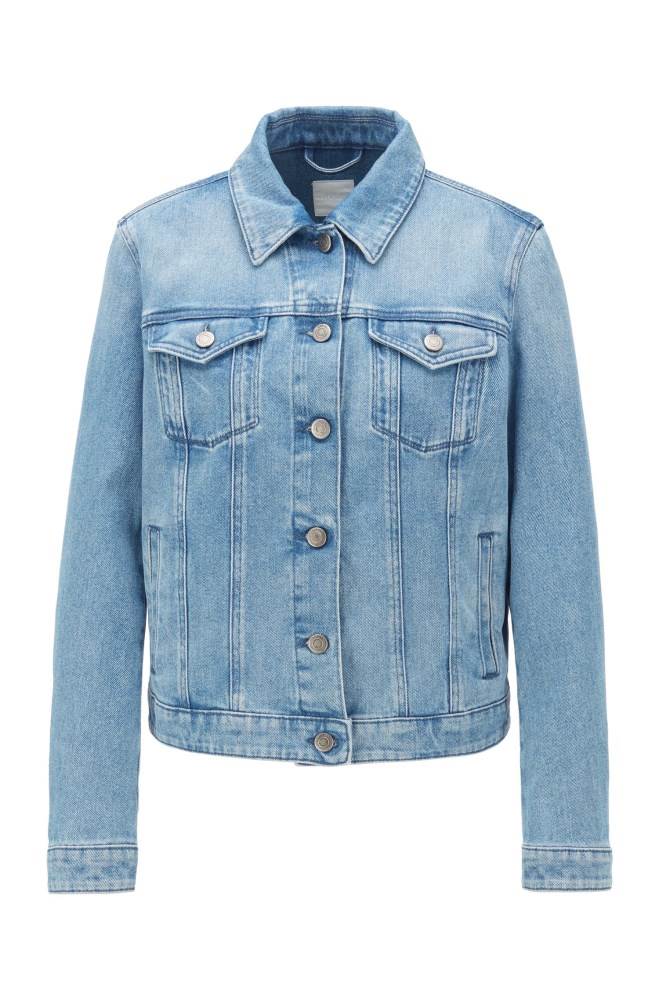 Hugo Boss Regular-fit trucker jacket Blå | yDQyhWPL