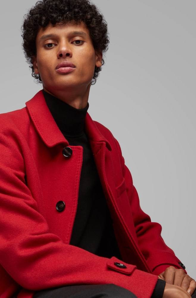 Hugo Boss Relaxed-fit coat Rød | SO1Q2QrZ