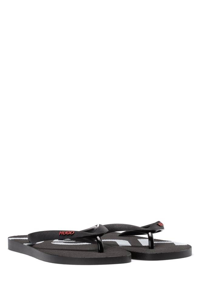 Hugo Boss Rubber flip-flops Svarte | V8MRyMEI