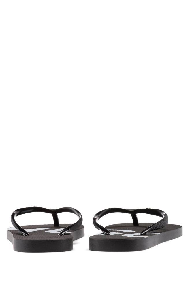 Hugo Boss Rubber flip-flops Svarte | V8MRyMEI
