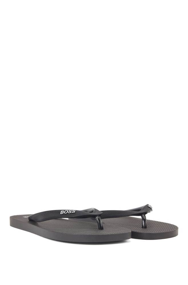Hugo Boss Rubber flip-flops Svarte | n1kURA7o