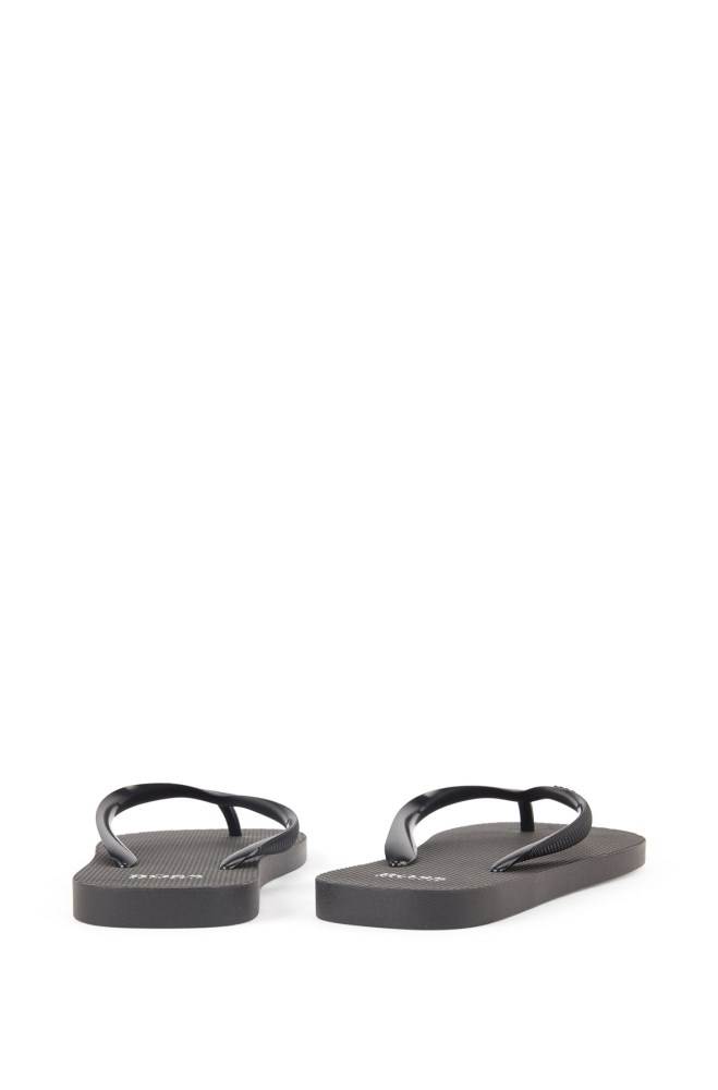 Hugo Boss Rubber flip-flops Svarte | n1kURA7o