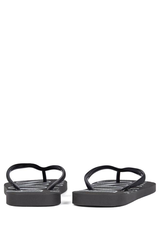 Hugo Boss Rubber flip-flops Svarte | tR5al9Ja