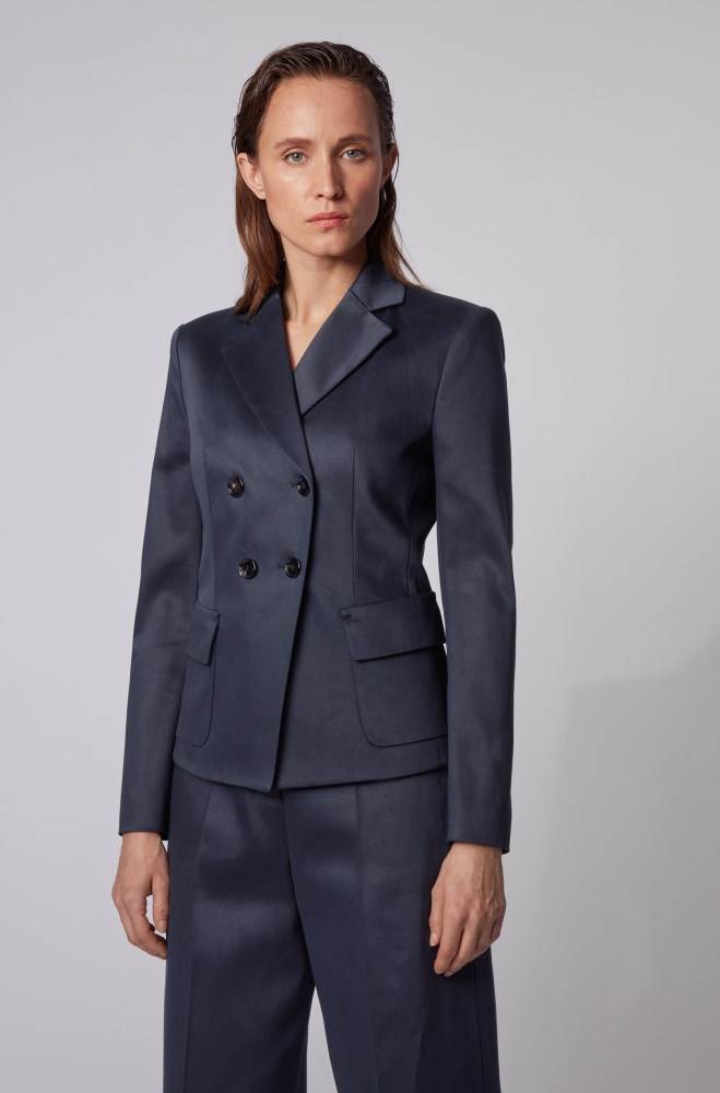 Hugo Boss Slim-fit jacket Lyse Blå | HPVgXIy2