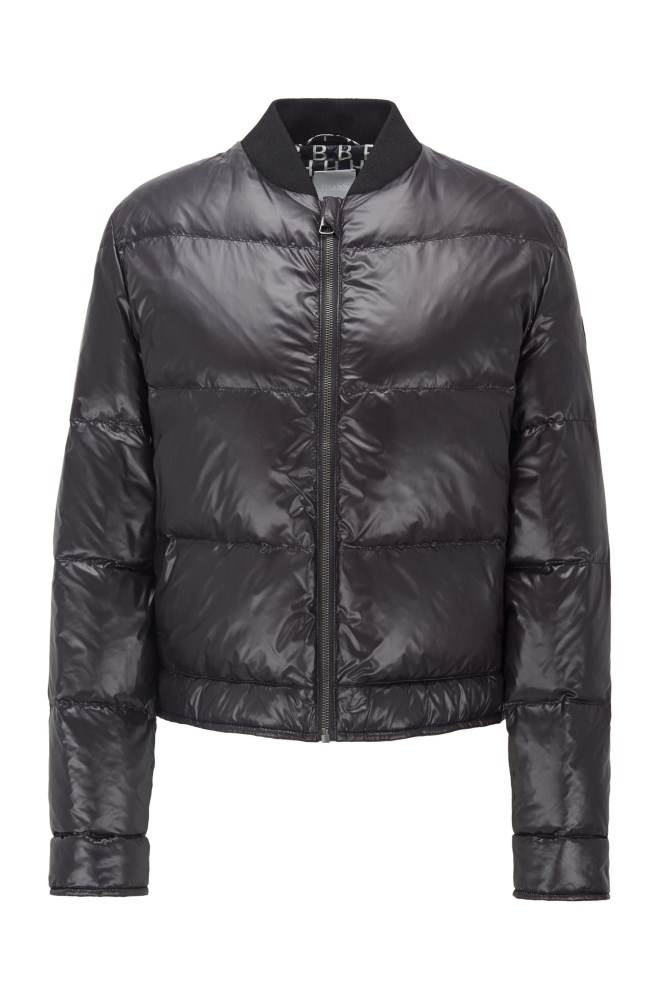 Hugo Boss Vann-repellent bomber jacket Svarte | rOj9nWyn